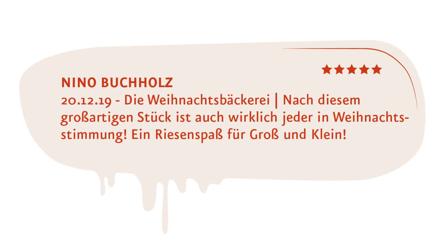 Gästebucheintrag zur Weihnachtsbäckerei